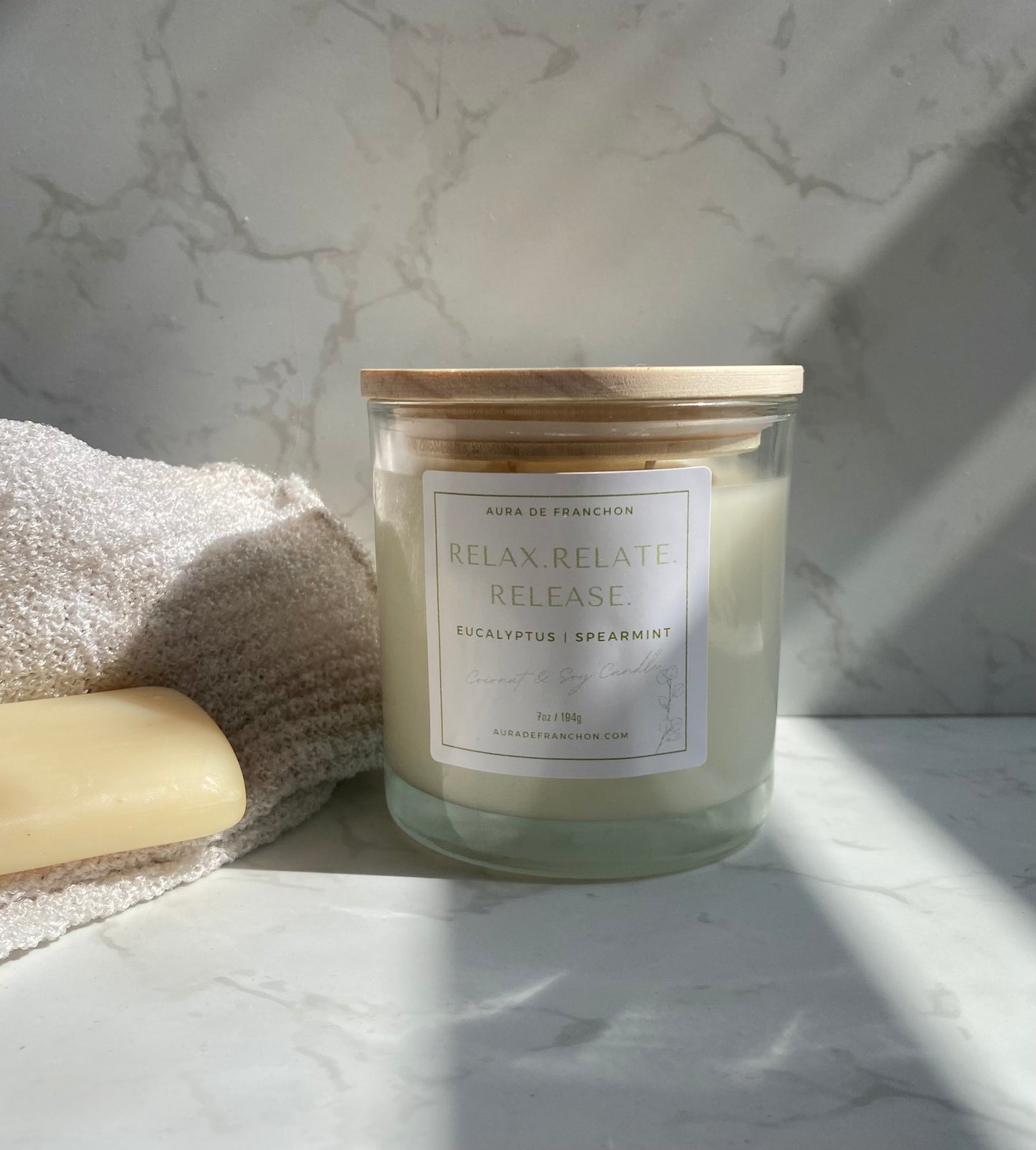Relax. Relate. Release. Candle