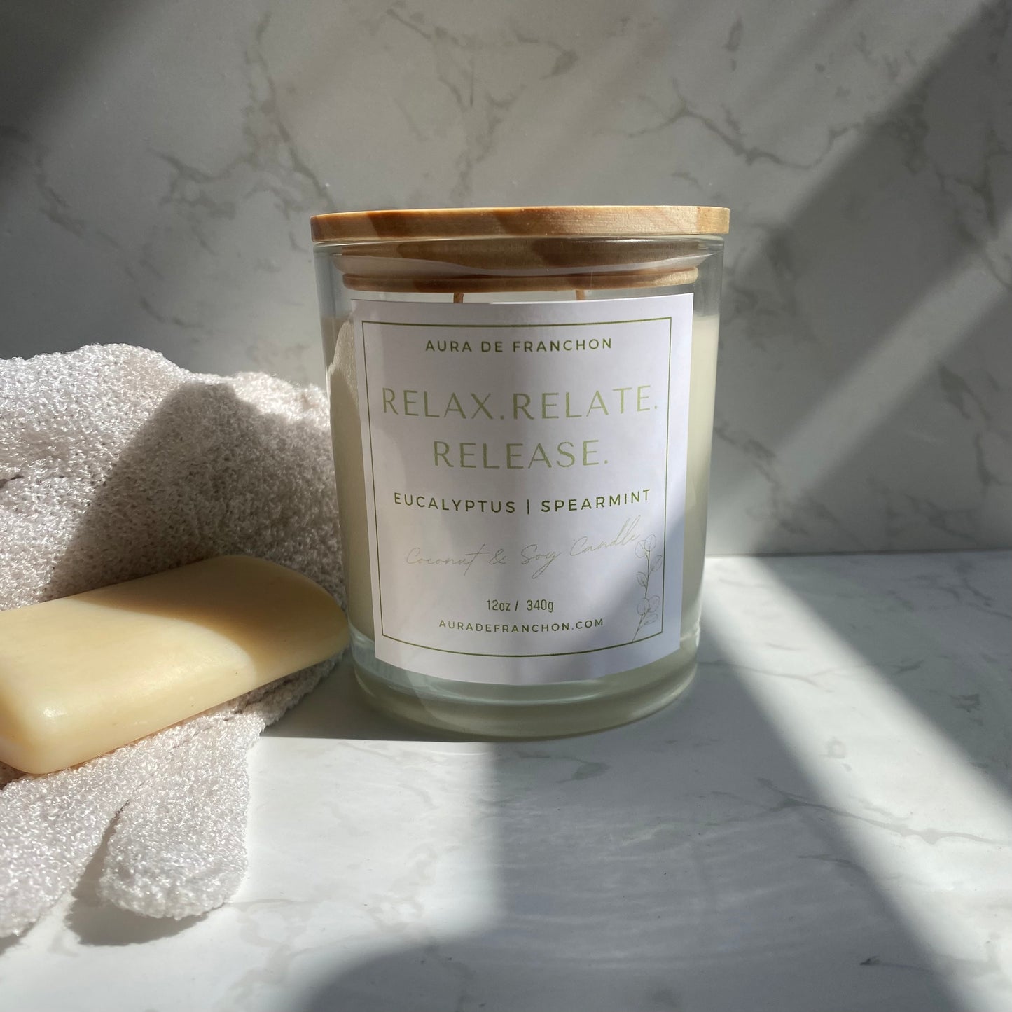 Relax. Relate. Release. Candle