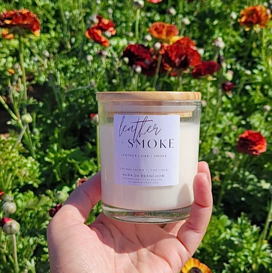 Leather + Smoke Candle